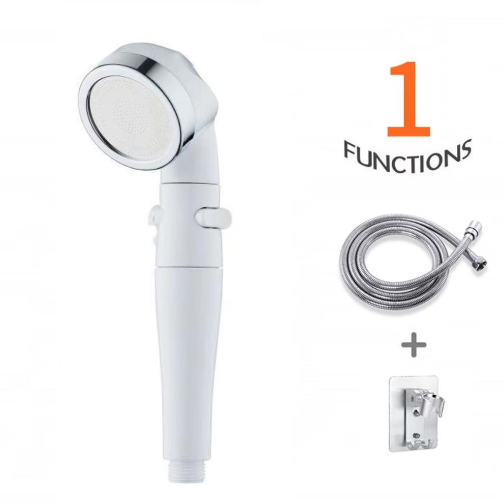 High Pressure 3-Mode Rainfall Handheld Shower Head with Stop Button Water Saving Modern Design Easy Installation White