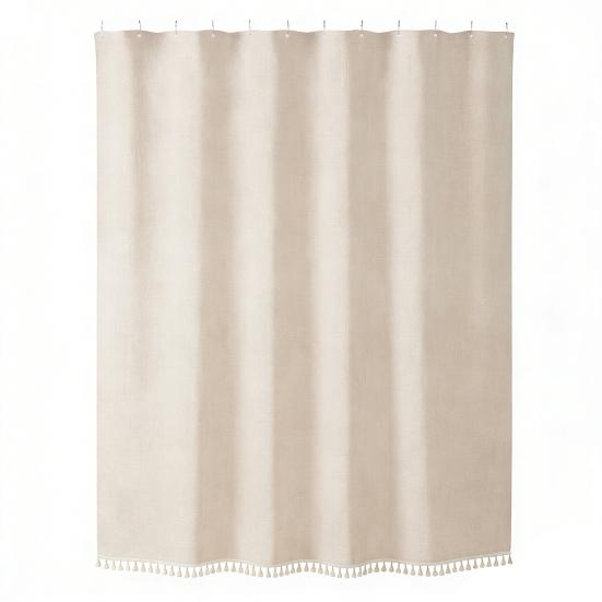 Бохо шторка для душа с кисточками, шторка для душа в стиле фермерского дома с бахромой, занавеска для ванной с люверсами и крючками для дома, автодома, декора ванной комнаты