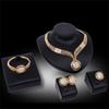 5-Piece Exaggerated Rhinestone Jewelry Set: Necklace, Earrings, Ring, Bracelet for Women's Wedding