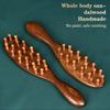 Расческа с золотистой сандаловой головкой Meridian, расческа из натурального сандалового дерева с длинной ручкой, многофункциональная вставная зубчатая массажная расческа с 22 ногтями