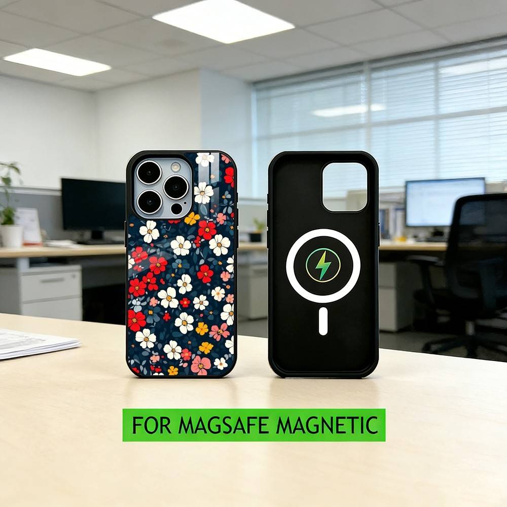Чехол для телефона F-flowers для iPhone 17, 16, 15, 14, 13, 12, 11 Plus, Pro, магнитный, с беспроводной зарядкой MagSafe