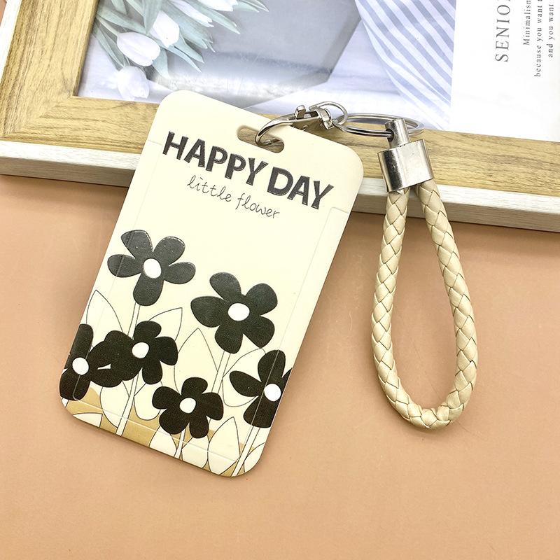 Чехол с мультяшным принтом, идентификационная бирка, чехол для рабочей карты с эластичным ремешком на запястье, держатель для бейджа, чехол для деловой карты доступа