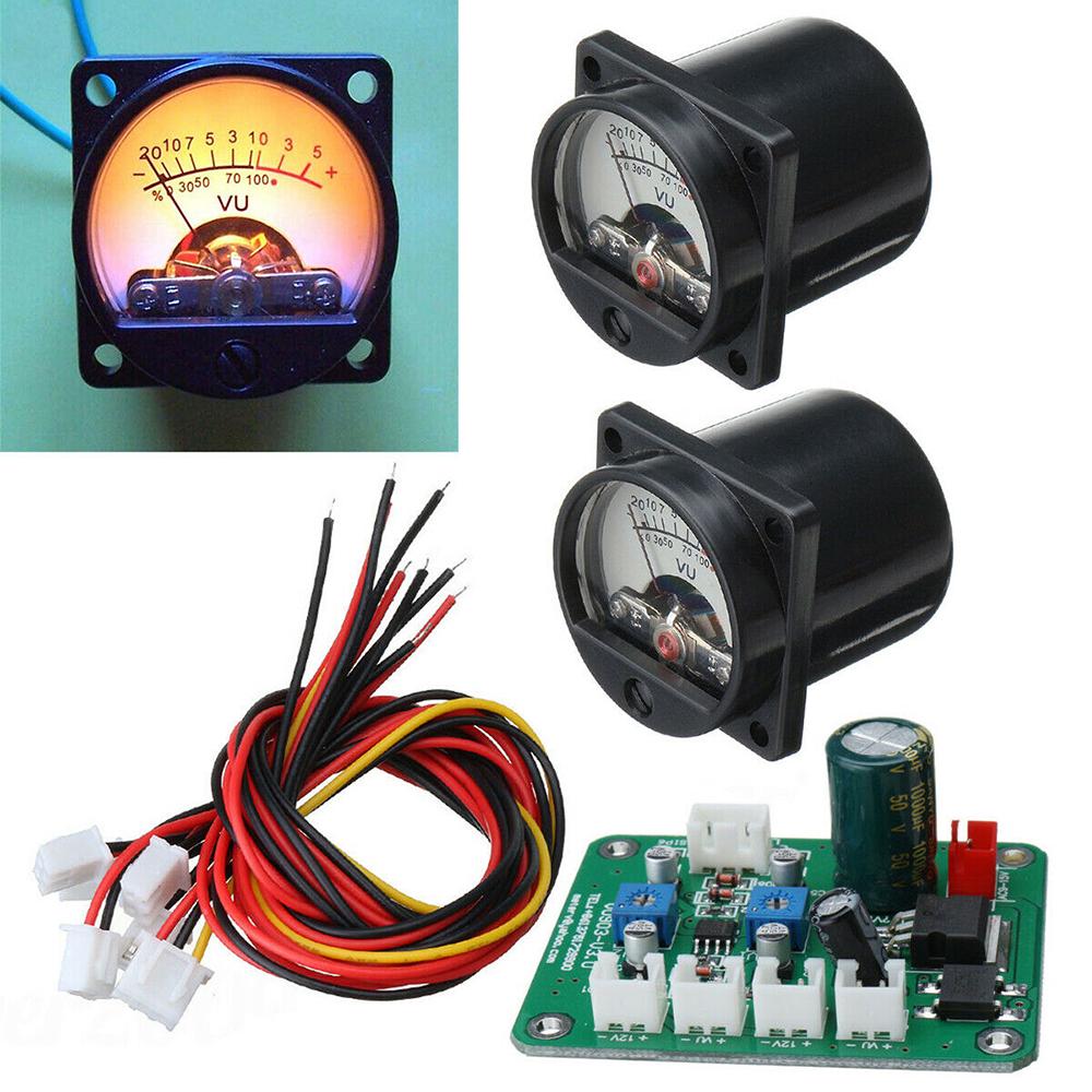 2x Panel VU Meter Warm Back Light Recording & Audio Level Amp with Driver Board