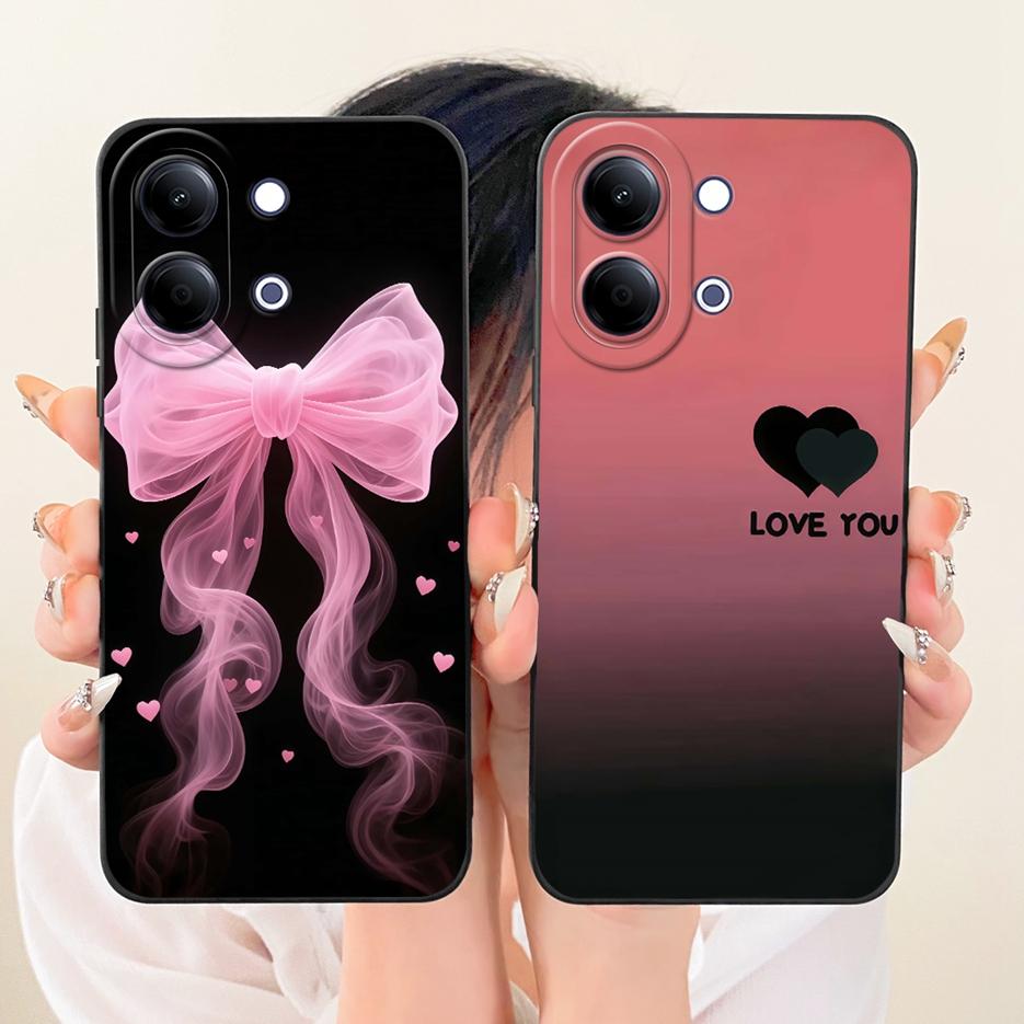 Для Vivo Y05 4G Чехол Новый Роскошный Бант Сердце с Рисунком Мягкий ТПУ Чехол для Телефона Для Vivo Y11d Y 05 VivoY05 VivoY11d Чехлы Сумки