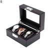 Watch Organizer Box with Glass Lid 3/5/6 Slots Men Women Watch Display Case Faux Leather Wristwatch Holder with Removable Pillows