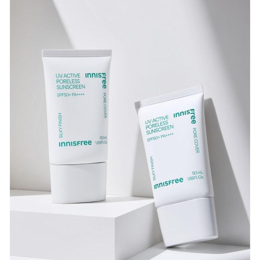 Innisfree Новый солнцезащитный крем UV Active Poreless SPF50+ PA++++, 50 мл, 1 шт.