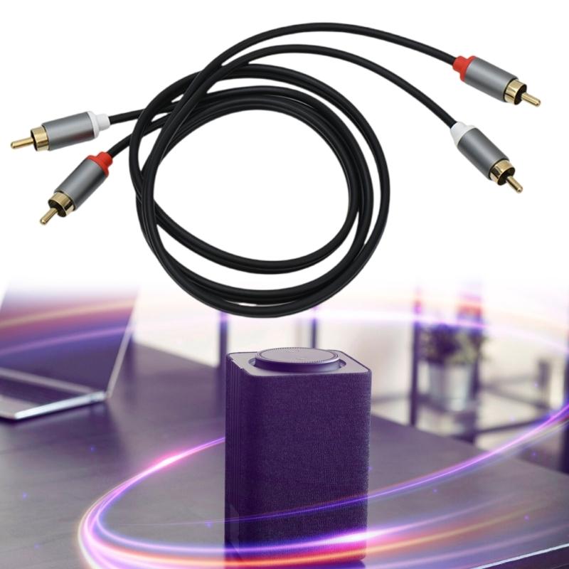 Кабель 2RCA на 2RCA с позолоченными разъемами 2RCA папа на 2RCA папа, стерео аудиокабель для домашнего кинотеатра, HDTV, игровых консолей