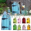 Wood Miniature Fairy Dwarf Window Door Gnome Art Courtyard Garden Statues Decor Art Sculpture Decoration Accessories