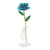 Long Stem Dipped 24k Gold Rose in Gift Box with Stand (Light blue Rose with Stand)