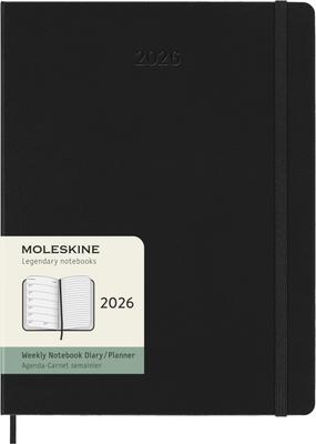 Moleskine Ежедневник XL на 2026 год, Модель Starts DHB12WN4Y26, 12-месячный дневник, (19см 25см), Твердый переплет, Черный, Январь,