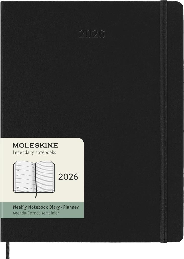 Moleskine 2026 Weekly XL Size x Starts Model DHB12WN4Y26 Planner, 12-Month Diary, (19cm 25cm), Hardcover, Black, January,