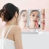 1 комплект косметического зеркала со светодиодной подсветкой, косметическое зеркало с сенсорным управлением, перезаряжаемое тройное складывание для макияжа