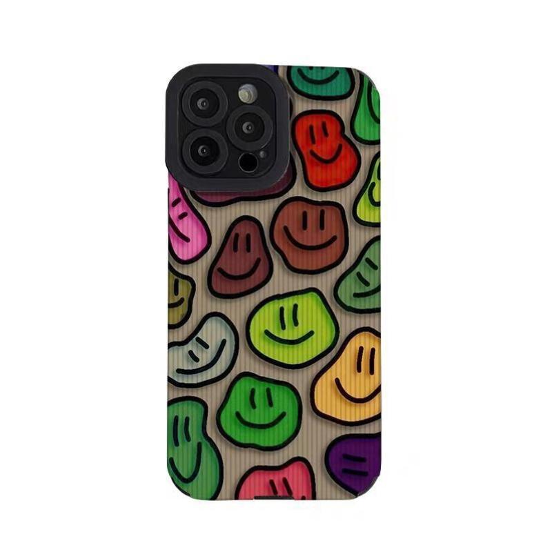 Милый чехол для телефона со смайликом для Iphone 13 Pro Max 14 Plus 7 8 Se 2 Se3, защитный противоударный чехол для камеры для Iphone 11 12 Xr Xs X