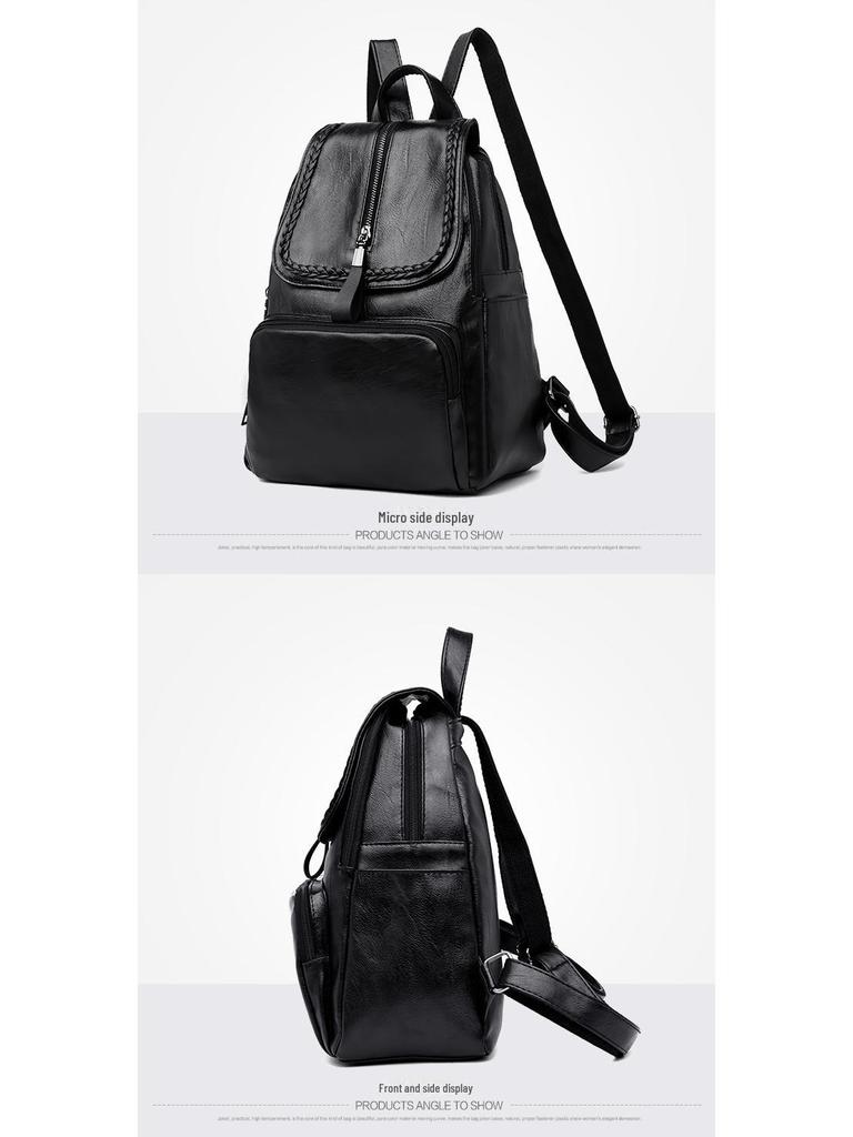 2024 Korean College-Style Women's PU Backpack - Casual, Trendy, Large Capacity