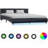 VidaXL Bed Frame with LED Black Faux Leather 160 X 200 Cm 285484