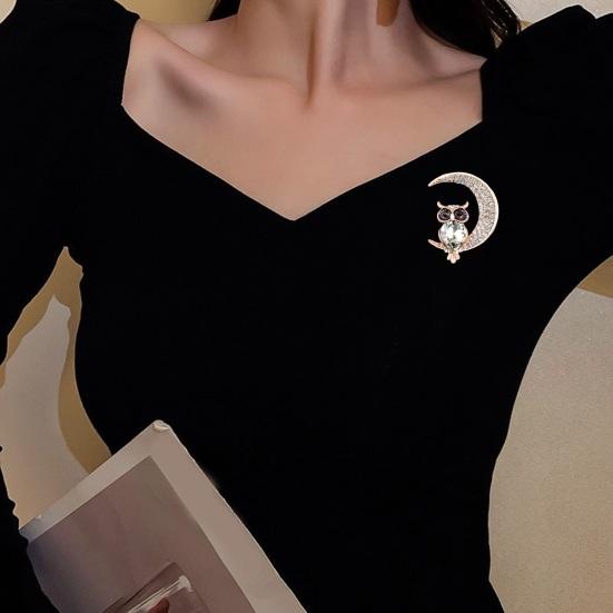 Owl Faux Crystal Brooch Cute Vintage Fashion Dress Coat Accessories Jewelry Sturdy Brooch Pin for Women