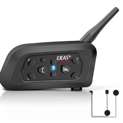 Мотоциклетная связь 6 райдеров Интерком Рация Макс 1000М Bluetooth Велосипедное радио Связь 10 часов