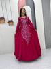 Женское платье Vichitra Silk с вышивкой | Длинное этническое платье для вечеринки с обильной вышивкой пайетками | Полностью сшитое