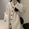 Lamb Wool Imitation Fur Jacket Women's Clothing Long Coat Over the Knee Design Imitation Rabbit Velvet Thickened Loose Stand-up Collar Hair