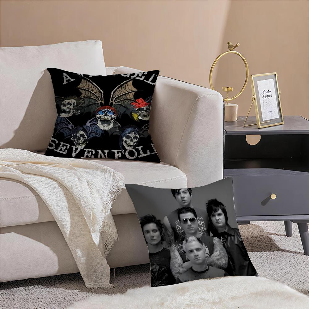 Metal American Band AAvenged Sevenfold Cushion Cover Throw Pillow Cover Hidden Button Durable Polyester Chair Cushion