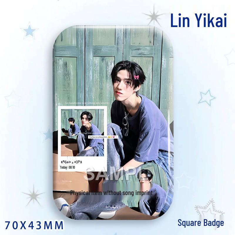 Thai Star PP Lin Yikai Concert Support Badge: Laser-cut Square Brooch Ornament