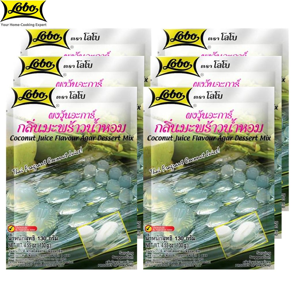 Lobo Десертная смесь агара со вкусом кокосового сока, без добавления консервантов/ на 4-6 порций, Тайские десерты, 130 г