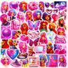 50 Pink Girl Y2K Stickers New Steam Wave Y2K Style Harajuku Girl Kawaii Trendy Toy Stickers