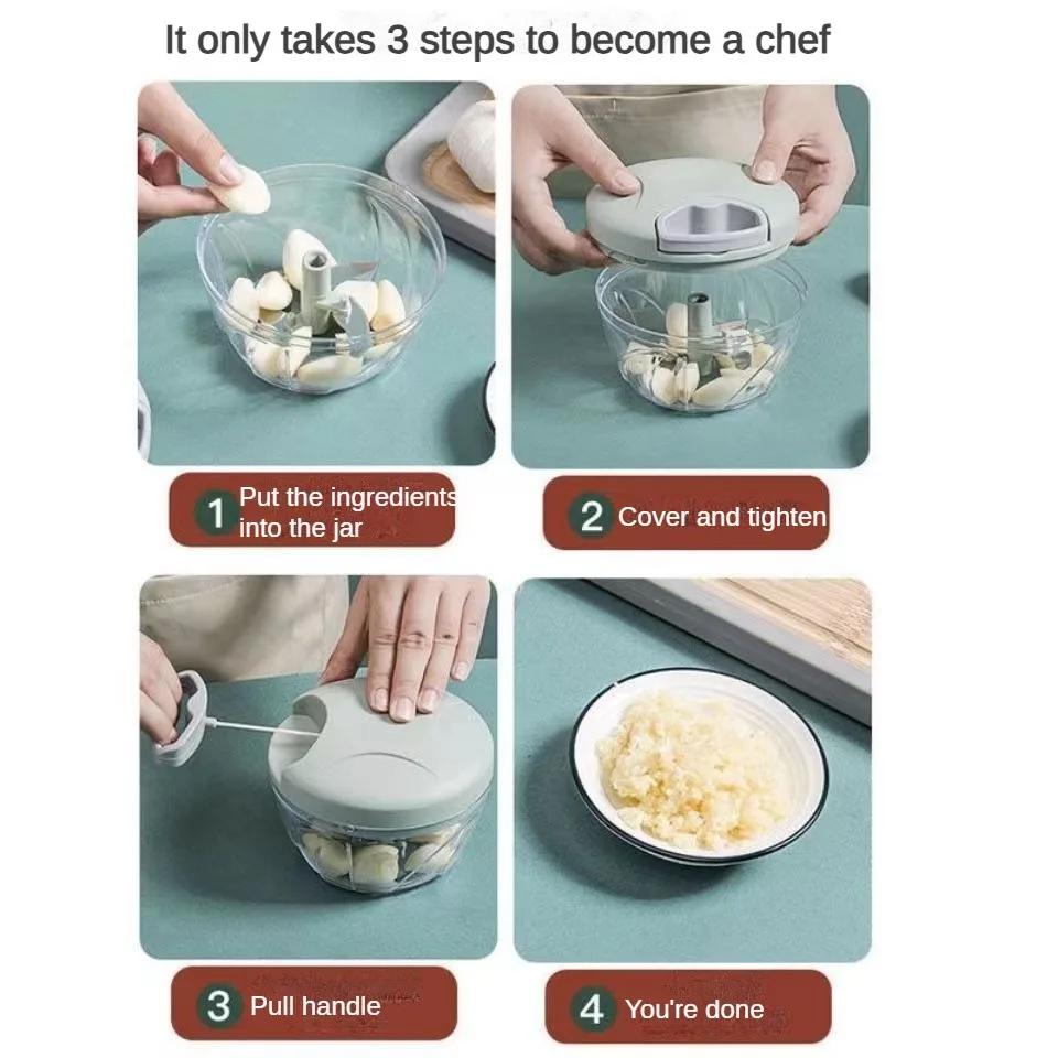 1/3/5PCS Manual Garlic Pounder Multifunctional Chopper Vegetable Chopper Small Cooking Machine Multifunctional Chopping Machine