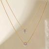 European and American fashion minimalist diamond inlaid necklace pendant, women's multi-layer pendant, collarbone necklace