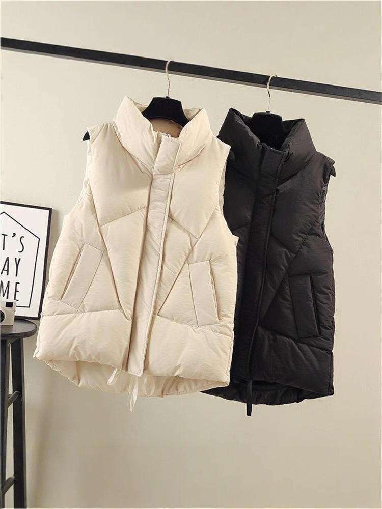 Cotton vest women's autumn and winter vest large size foreign versatile vest jacket European and American style short