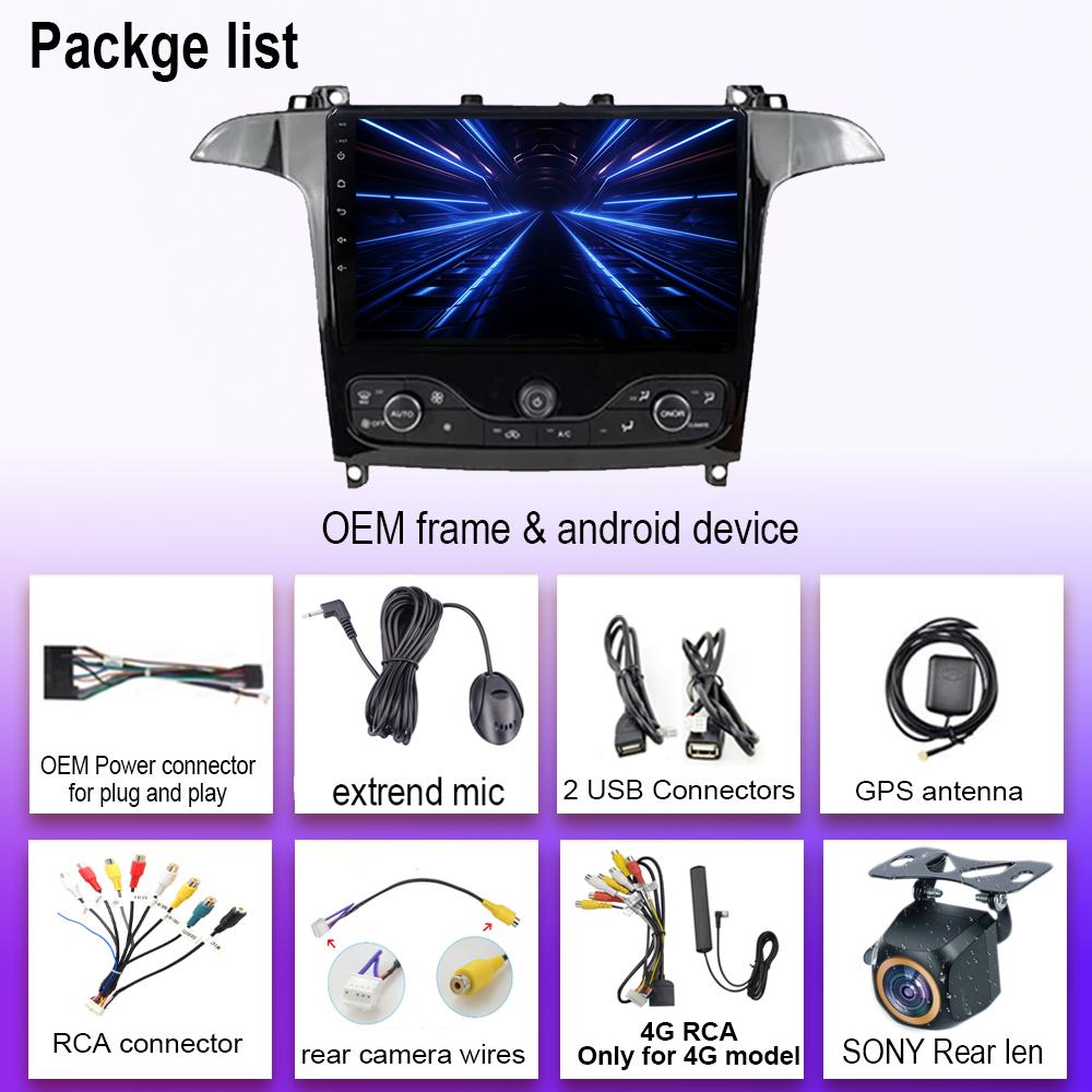 Android 14 Автомагнитола Для Ford S Max S-MAX 2006-2015 Для Ford Galaxy 2014 Carplay Мультимедиа Видеоплеер Навигация GPS Нет 2din