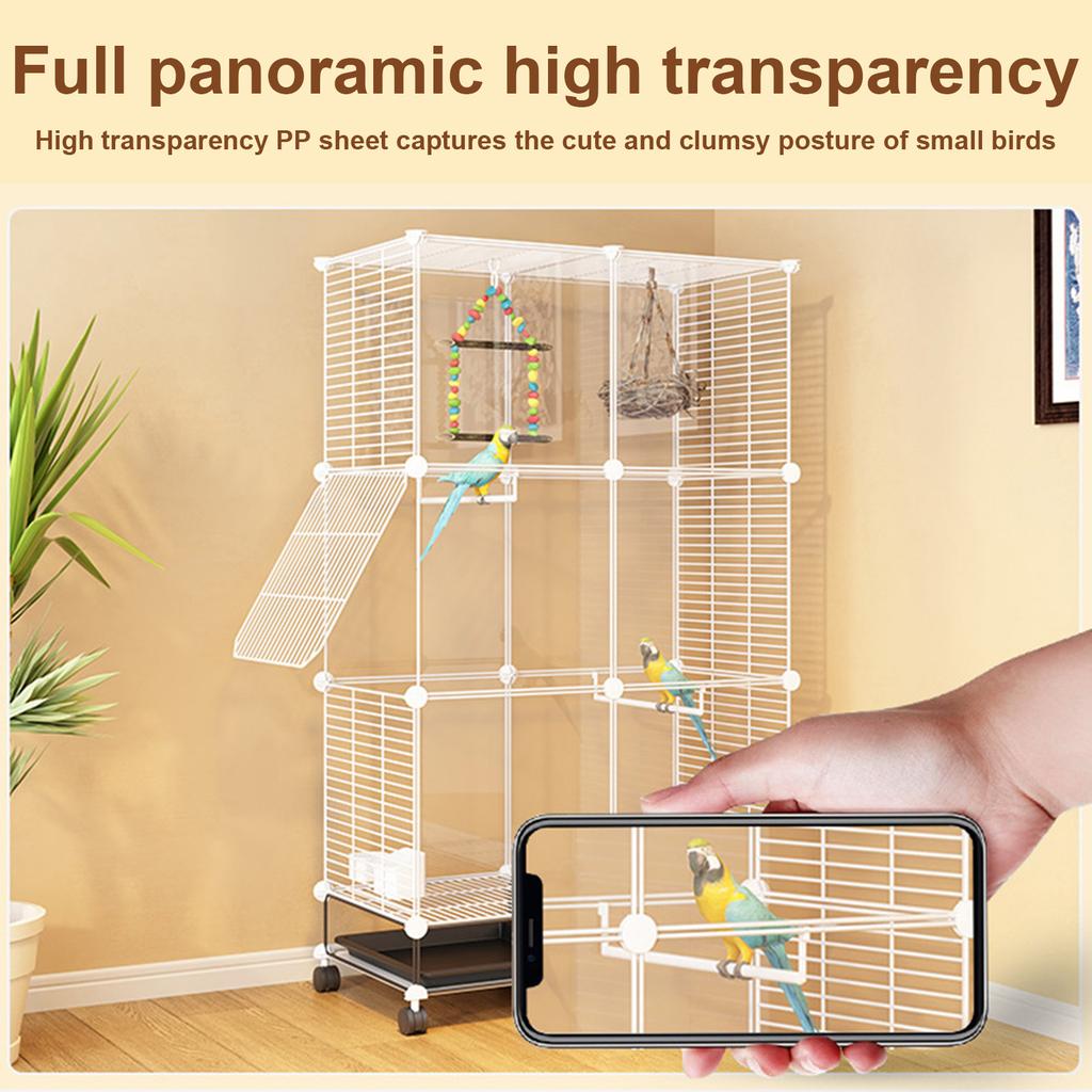 Передвижная стойка для клетки с колесами и поддоном, качели, лестница, металлическая клетка для попугаев, корелл, конуров, волнистых попугайчиков, канареек, зябликов