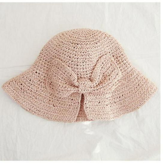 Женская складная шляпа от солнца из японской соломы с бантом - Повседневная летняя шляпа-ведро/рыбацкая для путешествий и защиты от солнца