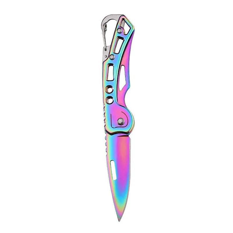 2024 new Stainless steel color mini folding knife, EDC portable outdoor camping knife, multi-function keychain tool knife
