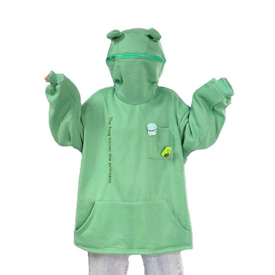 Простая унисекс толстовка в форме животного в корейском стиле с плюшевой толстовкой