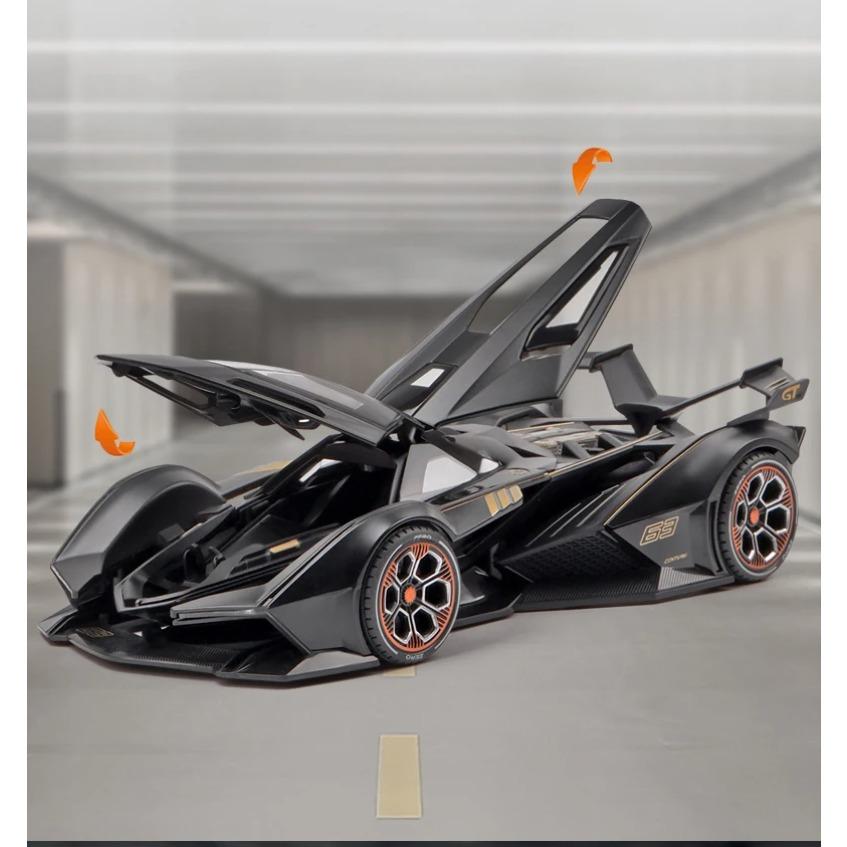 1/22 Lamborghini V12 GT Alloy Miniature Car Model Diecast Metal Scale Car Sound and Light Collection Children Toy Car Vehicles Gift