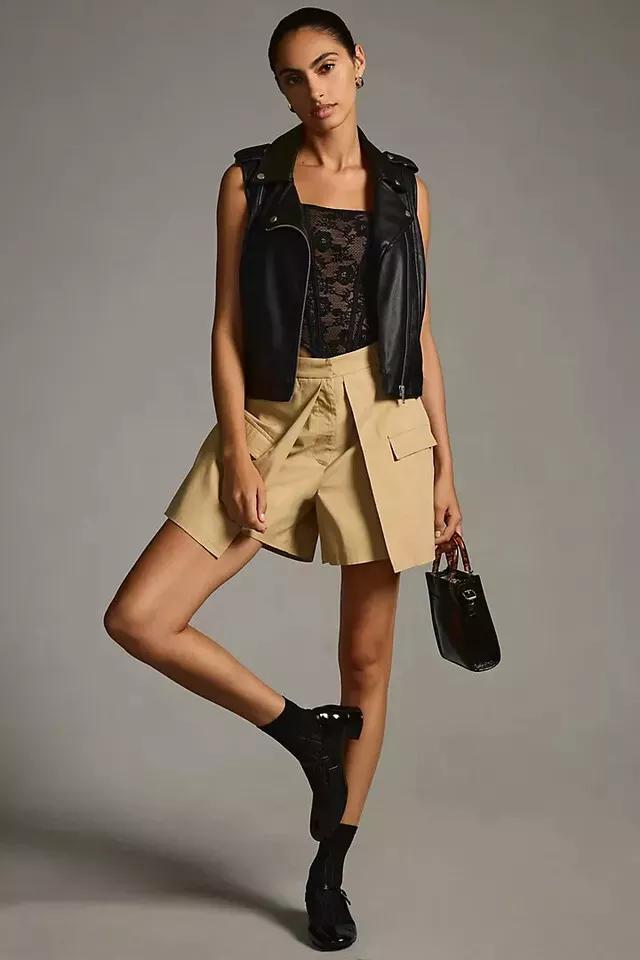 Кожаный Жилет Ручной Работы Классический Женский Черный Жилет Пальто из Натуральной Овчины