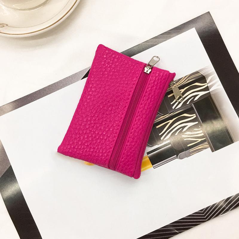 1 шт. Кошелек для монет, маленький, на молнии, новый, из искусственной кожи, корейский кошелек, однотонный, держатель для карт