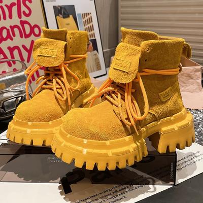 Ботинки Мартин большая голова матовые 2025 популярный конфетный цвет ботинки-локомотивы короткие ботинки красивые рабочие малышки обувь на плоской подошве женская обувь