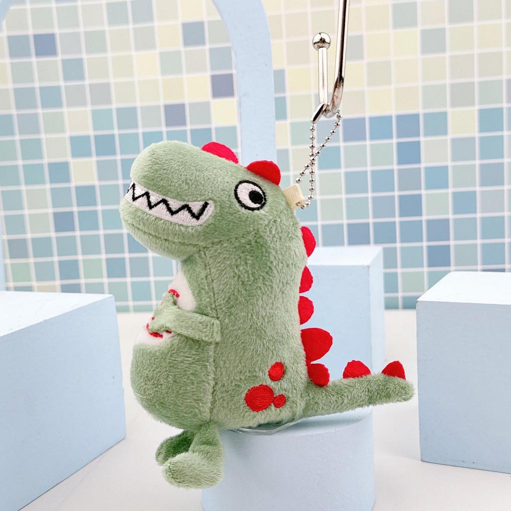 Cute Green Dinosaur Plush Keychain Pendant Charm