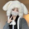 Зимняя шапка женская пушистая милая с кроличьими ушками шапка Лей Фэн теплая шапка с защитой ушей шапка от холода для головы утолщенная шапка-пуловер