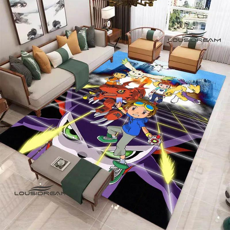Ковер с 3D-принтом мультфильма Digimon Нескользящий ковер Коврики для йоги Ковер для гостиной Прикроватный ковер Декор для спальни Подарок на день рождения
