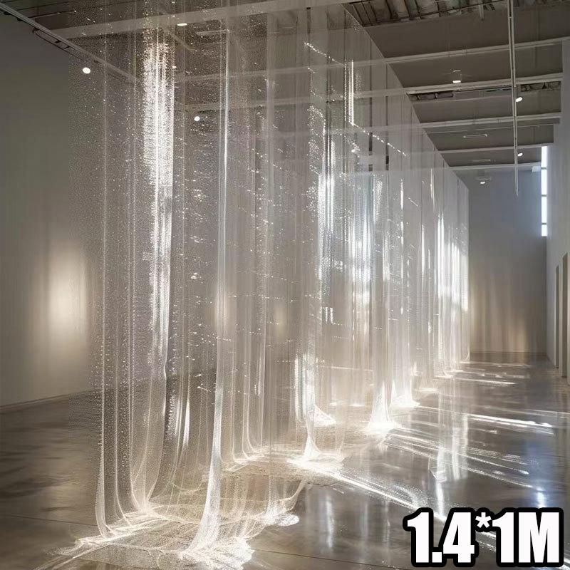1 шт. Натуральное украшение для вечеринки, Сверкающий сценический фон, Струящаяся марлевая занавеска, Романтичное мягкое свадебное украшение