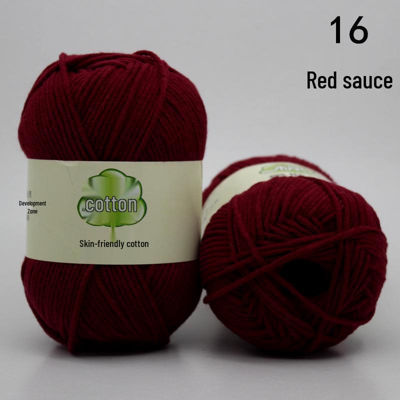 Пряжа из гребенного 5-слойного молочного хлопка для вязания и вязания крючком своими руками - Набор материалов средней толщины для шарфа и пледа