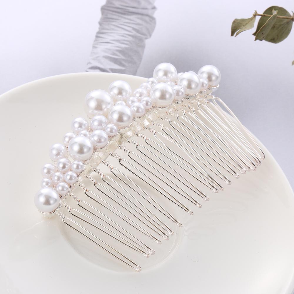 1 PC Women Handmade Hair Ornaments Haircomb Hairwear Bride Barrette Bridal Headpiece Pearl Hairpin