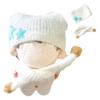 Cat Ear Knit Hat & Scarf Set for 10cm Plush Toy, White [Used]