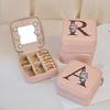 1PC Jewelry Boxes for Wedding Party Black Alphabet Personalized Pink Gift Box Jewellery Holder Jewelry Organizer Case
