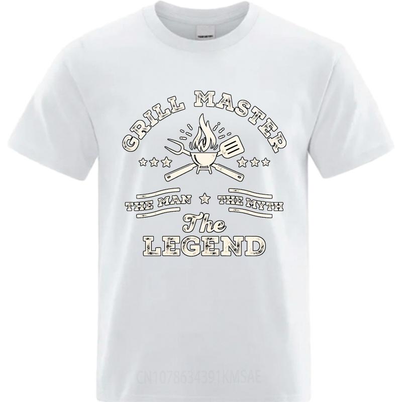 Graphic Summer For Men T Shirt Grill Master The Man The Myth The Legend Short Sleeve Travel Round Neck Tshirt Male Teeshirt