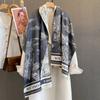Thick Winter Poncho Women Scarf Luxury Floral Warm Shawl and Wrap Imitation Cashmere Pashmina Blacnket Design Bufanda Echarpe