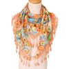 Colorful Lace Scarf with Tassel Flower Triangle Headband Sweet Printed  Wraps  Seaside